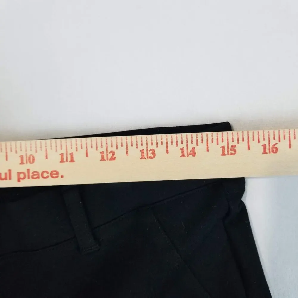 2 PC Quince Pants Womens Large Tall Black Navy Ultra-Stretch Ponte Straight Leg